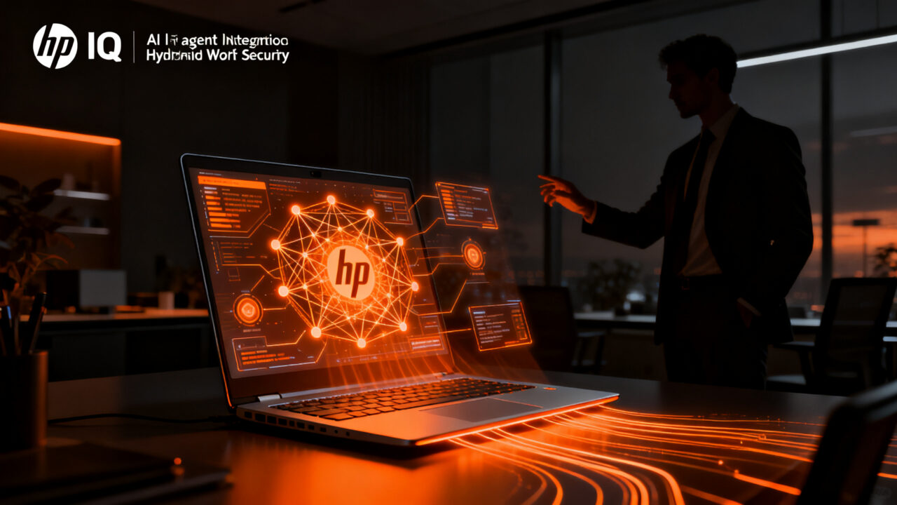 Mateo Figueroa de HP discutiendo la integración de IA en dispositivos para seguridad y trabajo híbrido.