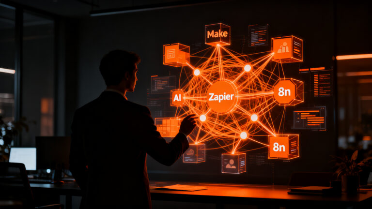 Taller de automatización sin código con Make, Zapier y n8n en HuelvaLAB para emprendedores.