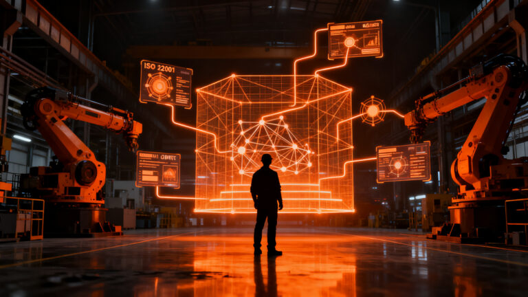 Gestión de riesgos en inteligencia artificial industrial y gobernanza de IA según normativas ISO y NIST.