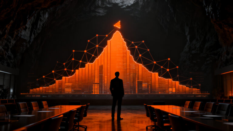 Representación visual del impacto de la inteligencia artificial en el EBIT corporativo, mostrando la brecha entre la inversión y el retorno real.