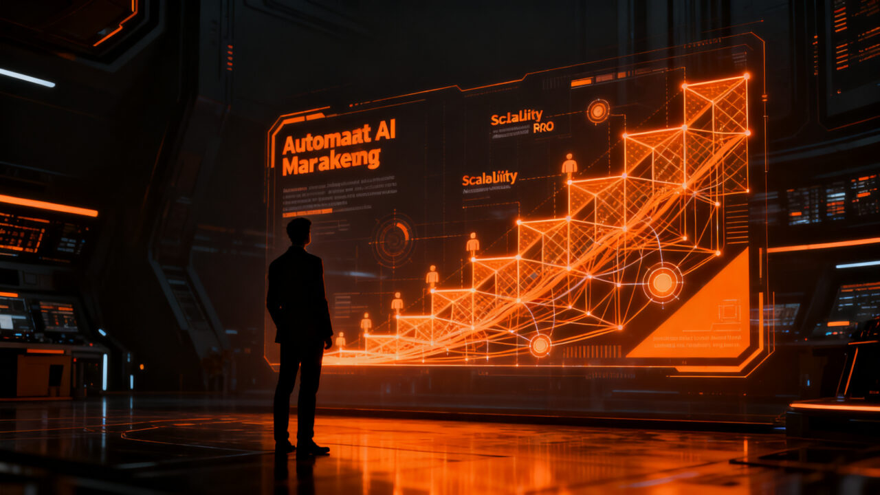 Profesional de marketing analizando datos complejos de IA para optimizar el ROI y la transformación digital en startups.