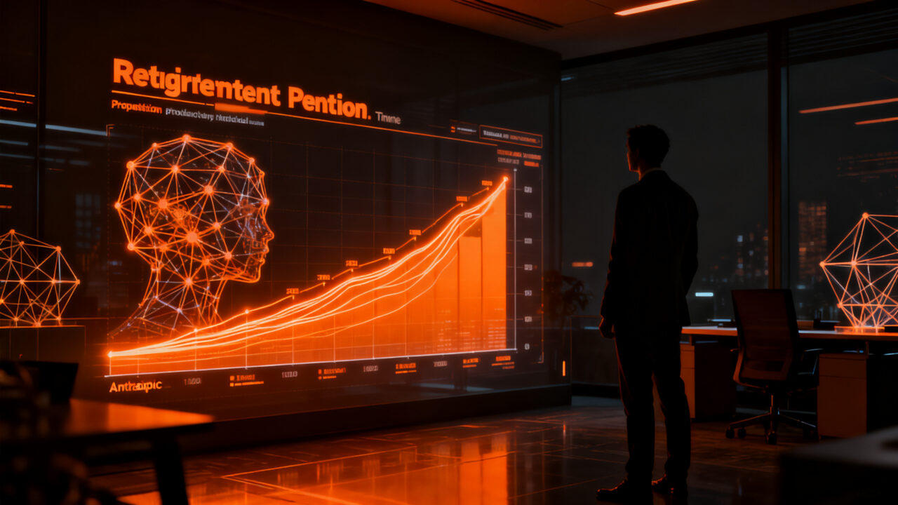 Analista evaluando el impacto de la inteligencia artificial en la sostenibilidad de las pensiones y la valoración financiera de Anthropic.
