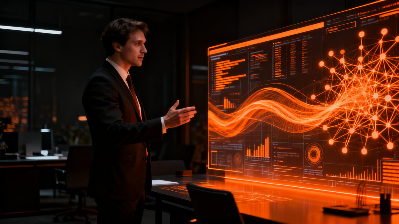 Agencia digital transformándose mediante inteligencia artificial y análisis de datos para optimizar servicios digitales.