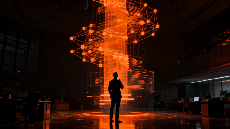 Trabajador mexicano observando el impacto de la inteligencia artificial y la automatización en sus habilidades laborales, según IBM.