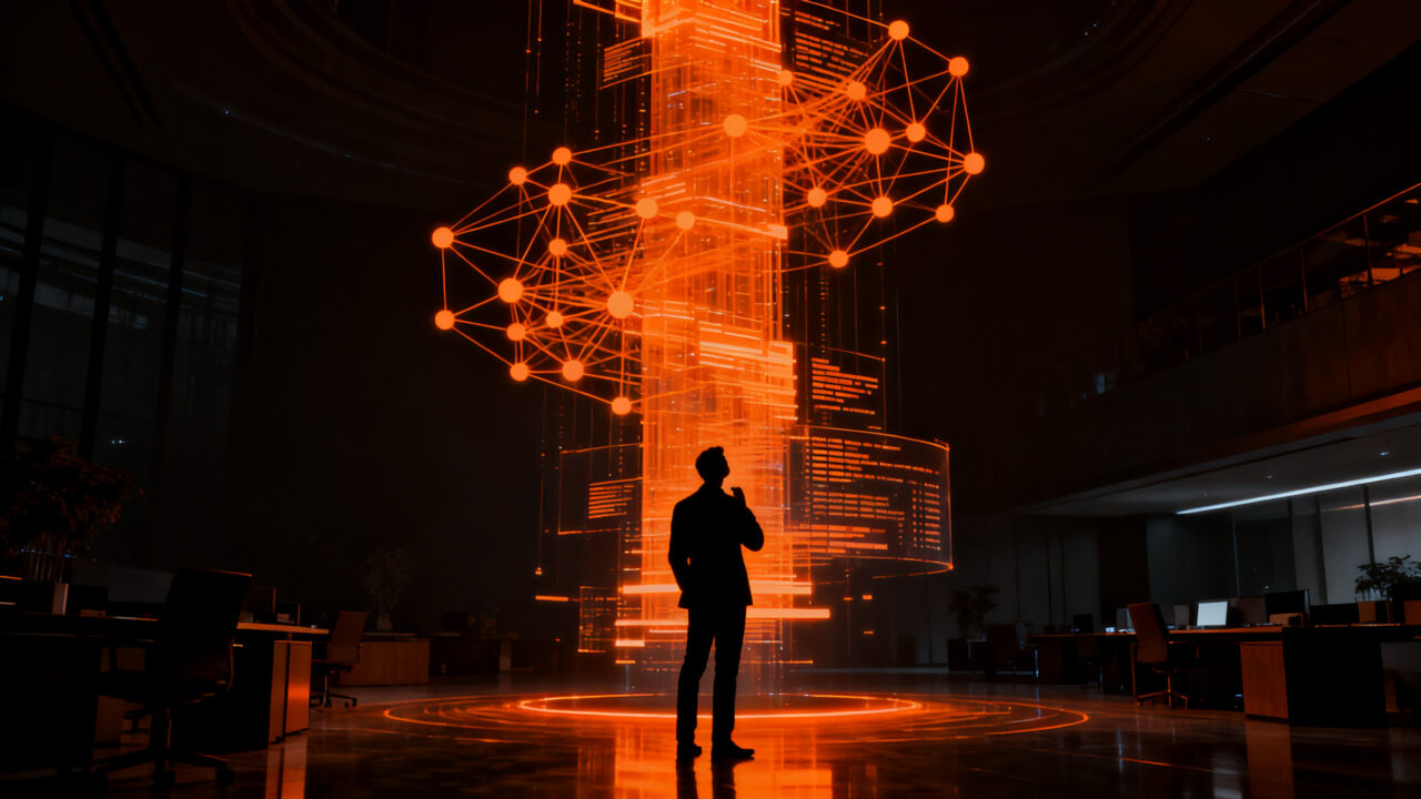 Trabajador mexicano observando el impacto de la inteligencia artificial y la automatización en sus habilidades laborales, según IBM.