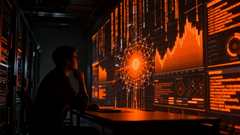 Ingeniero DevOps analizando datos de despidos tecnológicos y el impacto de la inteligencia artificial en la industria.