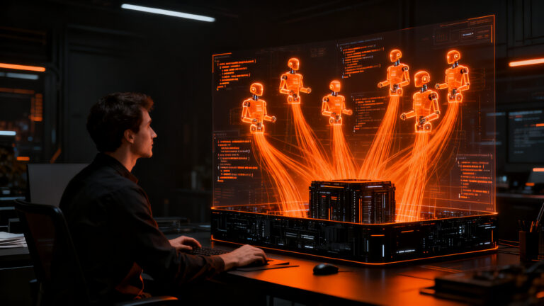 Agentes autónomos de Claude Code trabajando en un repositorio de GitHub para automatización de software.