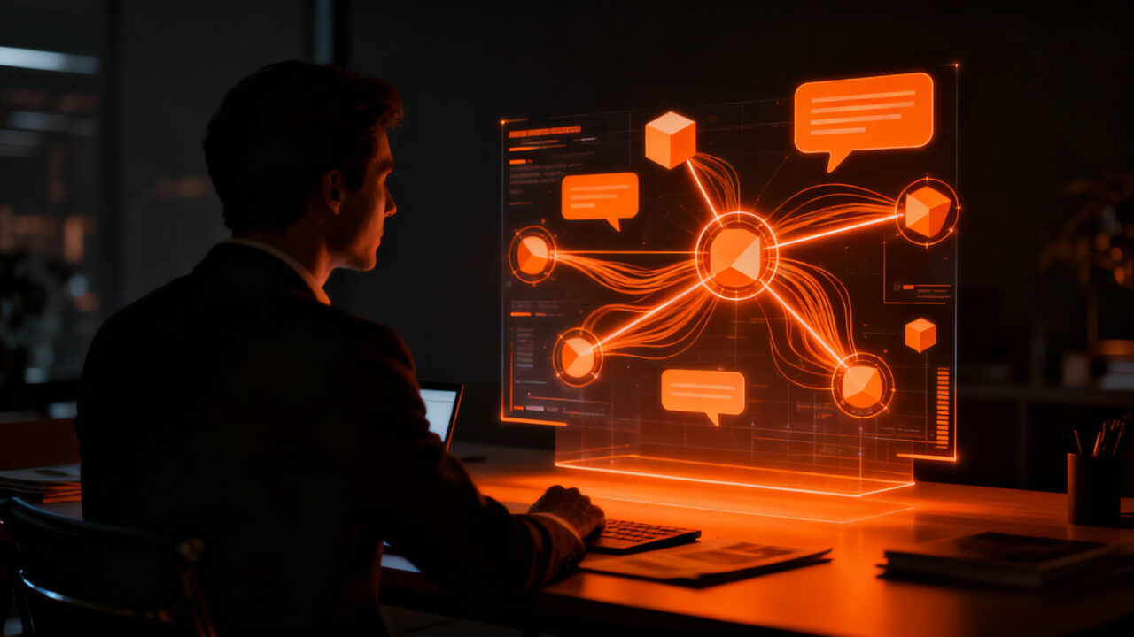 Agente de IA de Instinct integrándose en chats grupales, representando la nueva era de la inteligencia artificial conversacional y colaborativa.
