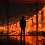 Ejecutivos analizando gráficos de inversión en inteligencia artificial para el crecimiento empresarial en 2026.