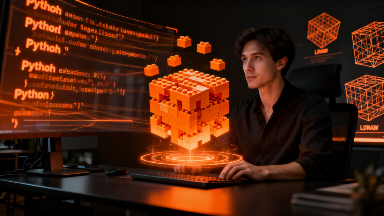 Agente de IA open-source diseñando modelos LEGO mediante código Python y arquitectura CAD.