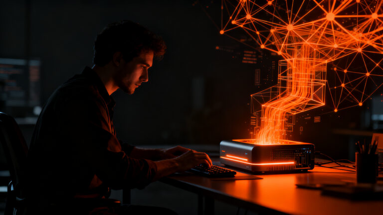 Modelo de IA multimodal Liquid AI LFM3 optimizado para edge computing y dispositivos móviles ejecutándose en un entorno tecnológico.