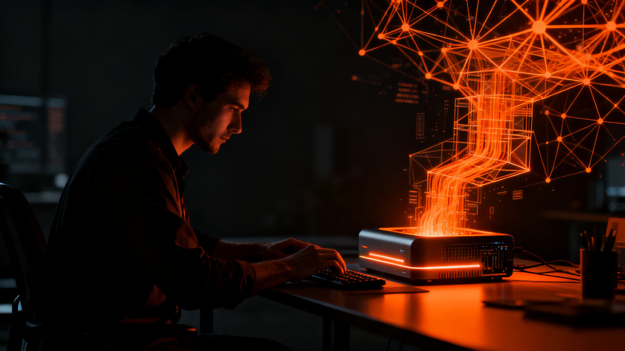 Modelo de IA multimodal Liquid AI LFM3 optimizado para edge computing y dispositivos móviles ejecutándose en un entorno tecnológico.