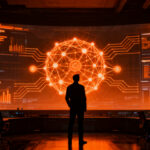 Líder de startup analizando métricas de visibilidad de marca en modelos de inteligencia artificial como ChatGPT y Gemini.