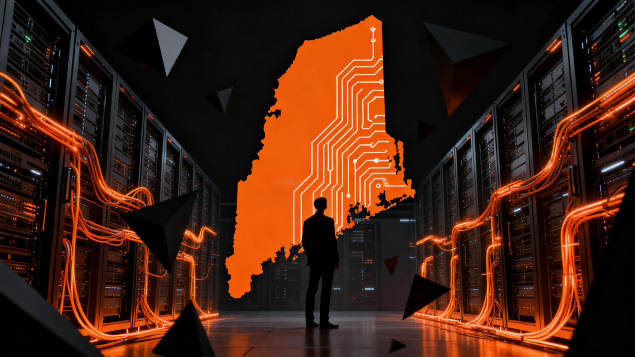Debate sobre data centers de IA y regulación tecnológica en la carrera al Senado de Maine, impacto en startups.