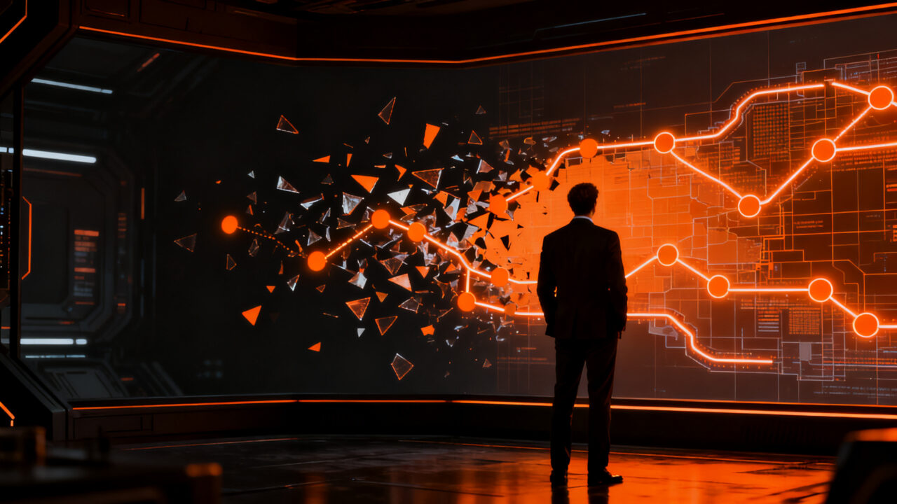 Estratega de marketing analizando datos de atribución de IA en un customer journey complejo y moderno.