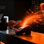 Cliente realizando un pago digital sin contacto en un punto de venta, representando la innovación en pagos móviles Bizum en el sector retail.