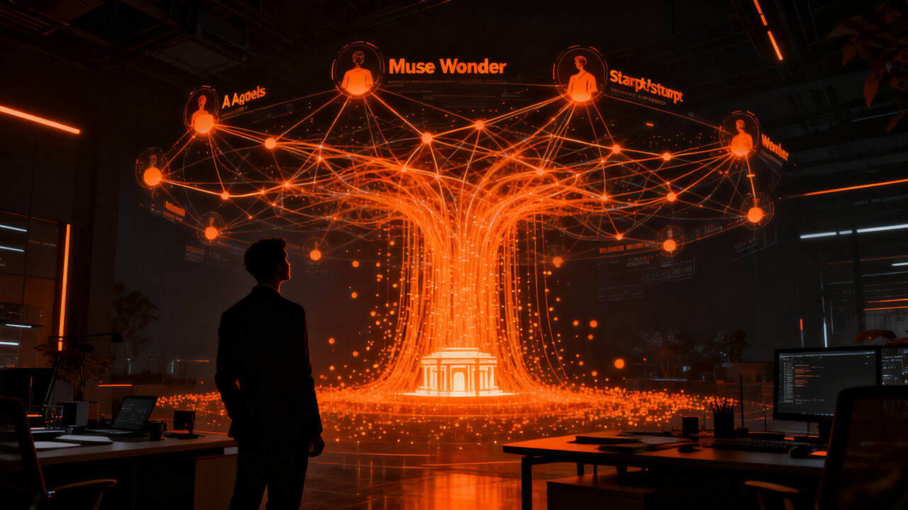 Representación visual de agentes inteligentes de Meta AI, simbolizando la memoria activa y el futuro de la tecnología para startups.