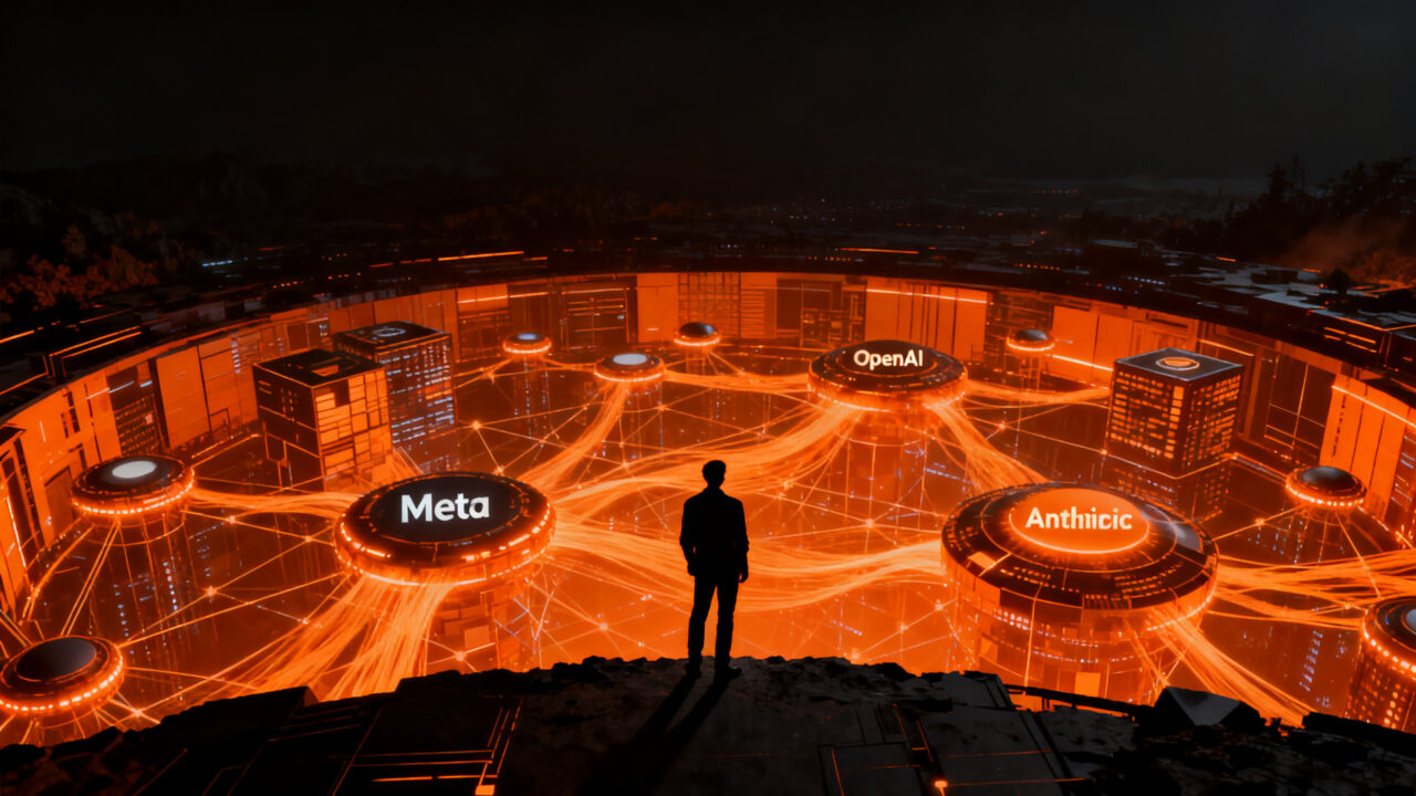 Mark Zuckerberg liderando la carrera de inteligencia artificial con Muse Wonder frente a OpenAI y Anthropic en un entorno tecnológico de alto impacto.