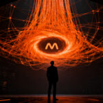 Meta rastreando datos web para entrenamiento de IA, concepto de privacidad y propiedad intelectual en el entorno digital.
