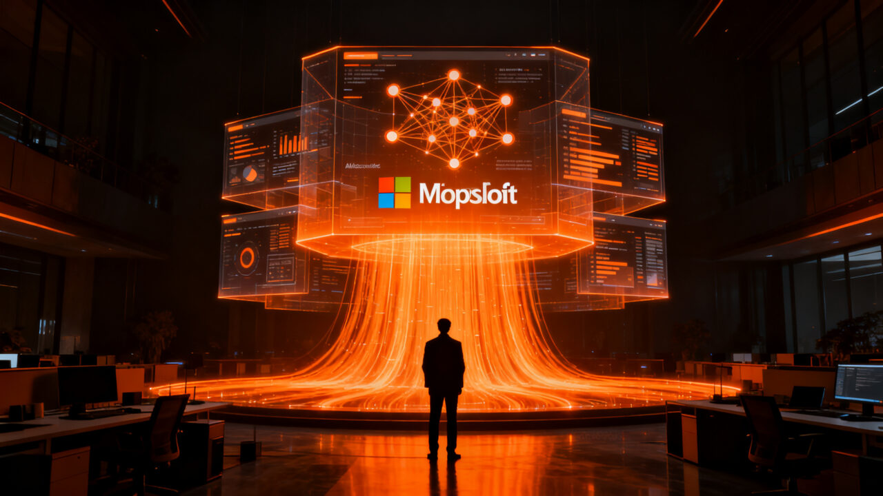 Representación visual de Microsoft Copilot como el nuevo sistema operativo del trabajo impulsado por agentes de IA.