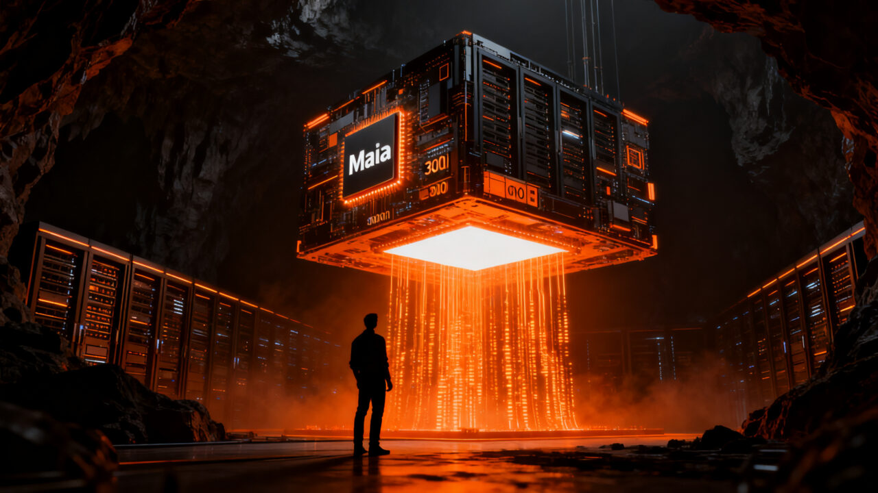 Chip de IA Microsoft Maia 300 compitiendo en el mercado de infraestructura frente a NVIDIA.