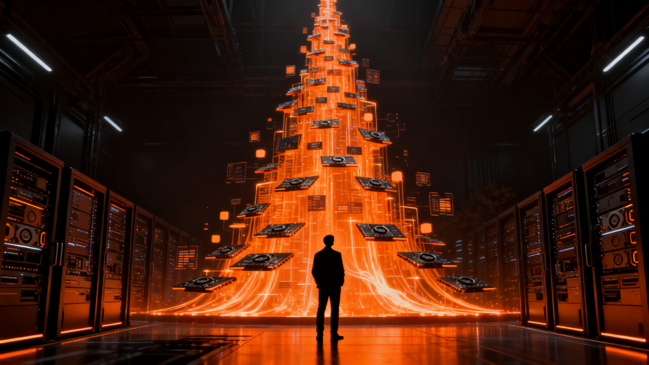 Infraestructura de nube serverless para IA, representando el crecimiento y la inversión millonaria en tecnología de cómputo GPU.
