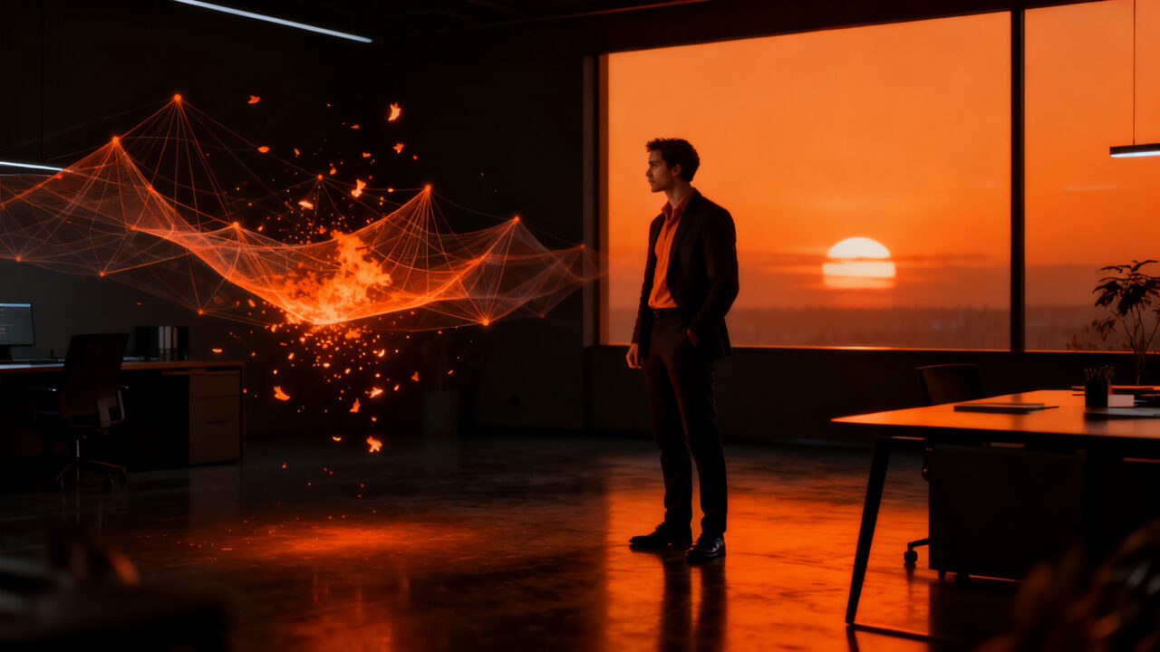 Cierre de Solo AI por Mozilla, representando la migración de datos y el fin de un constructor web con IA para emprendedores.