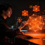 Arquitectura de memoria para agentes IA con n8n, mostrando nodos de datos y flujos de trabajo agénticos.