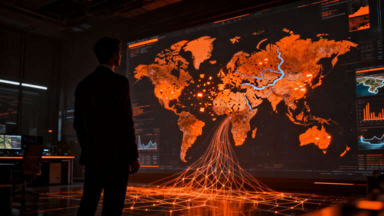 Mapa de datos hídricos globales analizado por una startup, representando la crisis del agua dulce detectada por el satélite NASA SWOT.