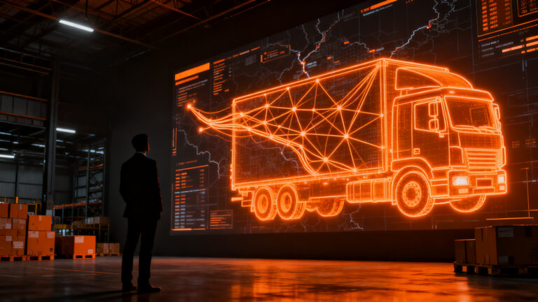 Startup logística NEAR optimizando rutas de transporte de mercancías mediante inteligencia artificial para reducir viajes en vacío.