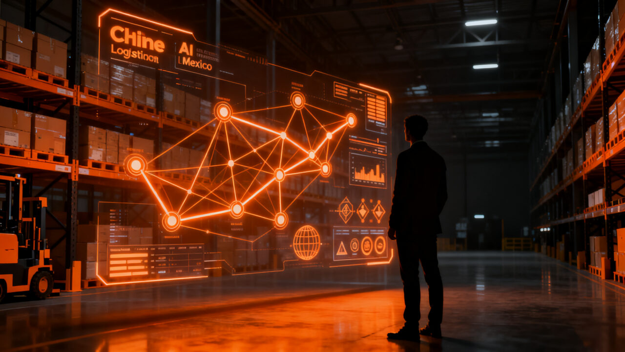 Software de IA Ninja WMS optimizando procesos de bodega logística para expansión en México.