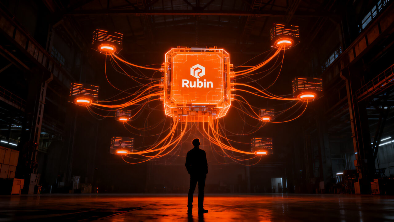 Líder tecnológico analizando infraestructura de IA y computación acelerada en el evento Nvidia GTC en Berlín.