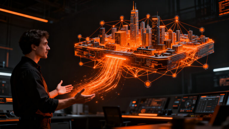 Representación de gemelos digitales y agentes de IA de NVIDIA transformando la infraestructura urbana y la industria.