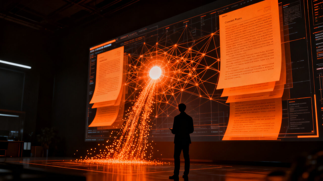 Representación visual de la nueva tecnología Nemotron 3.5 de NVIDIA para agentes de IA empresariales y recuperación multimodal.