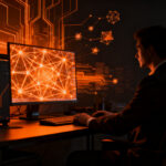 Representación visual de la tecnología Nemotron 3.5 de NVIDIA permitiendo el uso de agentes de IA locales en PCs de alto rendimiento.