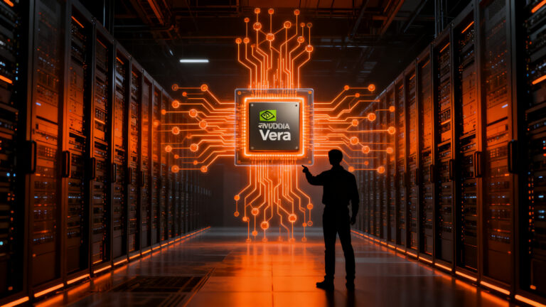 Infraestructura de IA con chips Nvidia Vera, representando el cambio en la computación en la nube para agentes inteligentes.