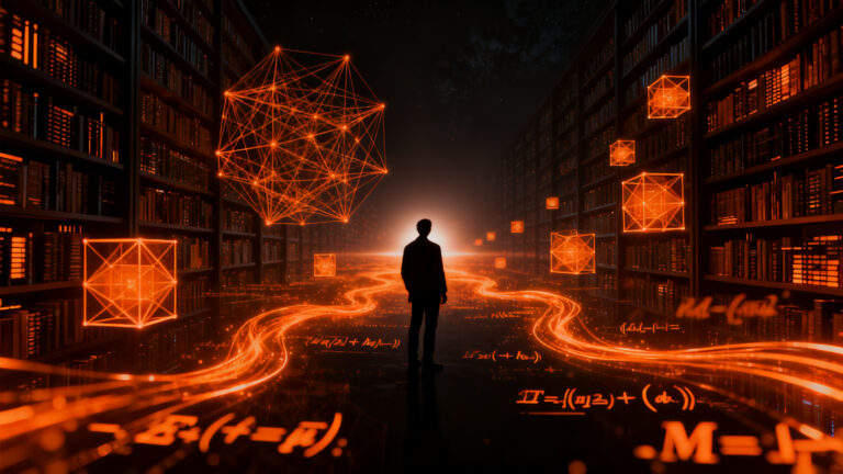 Representación visual de un algoritmo galáctico y teoría de la computación avanzada en un entorno de ciencia de datos, inspirada en OpenAI.