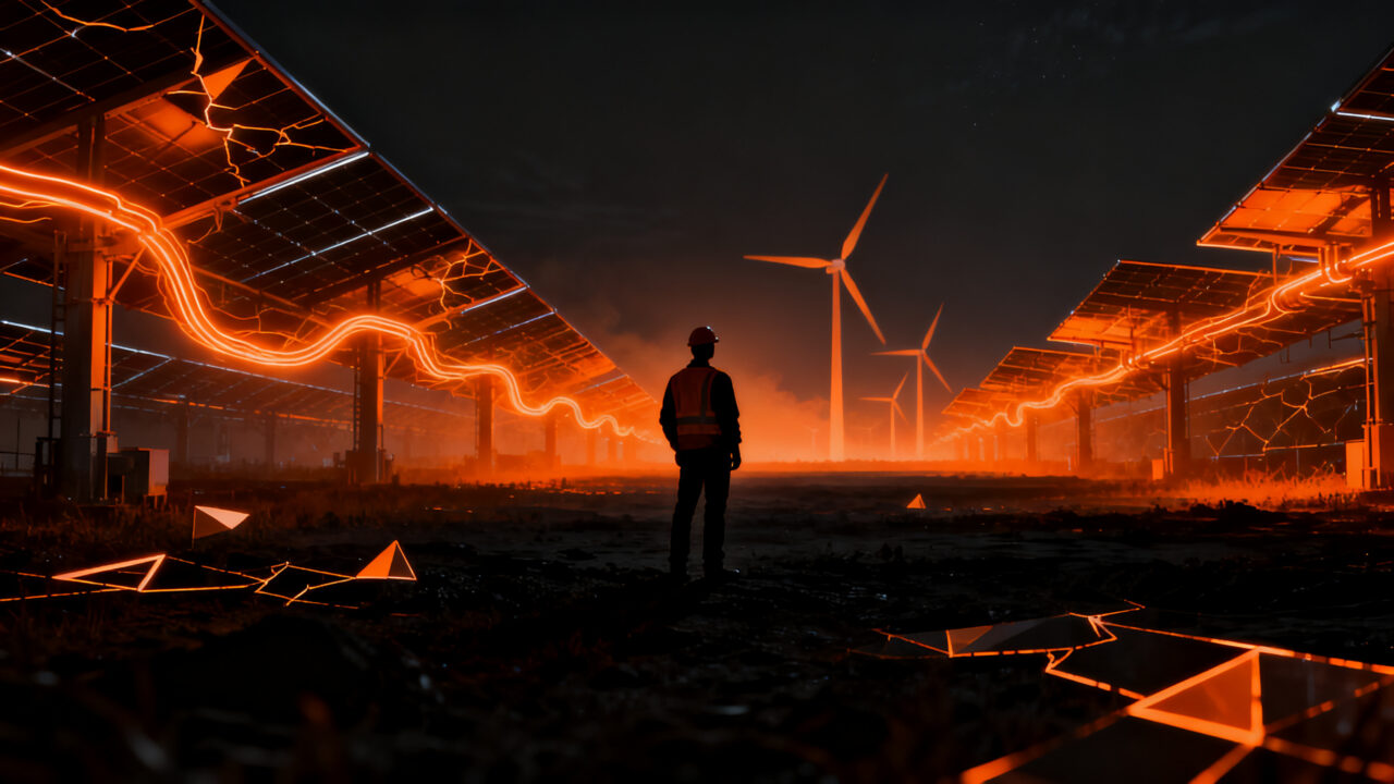 Representación visual de la crisis en proyectos de energías renovables en Perú y los desafíos de financiamiento en el sector eléctrico.