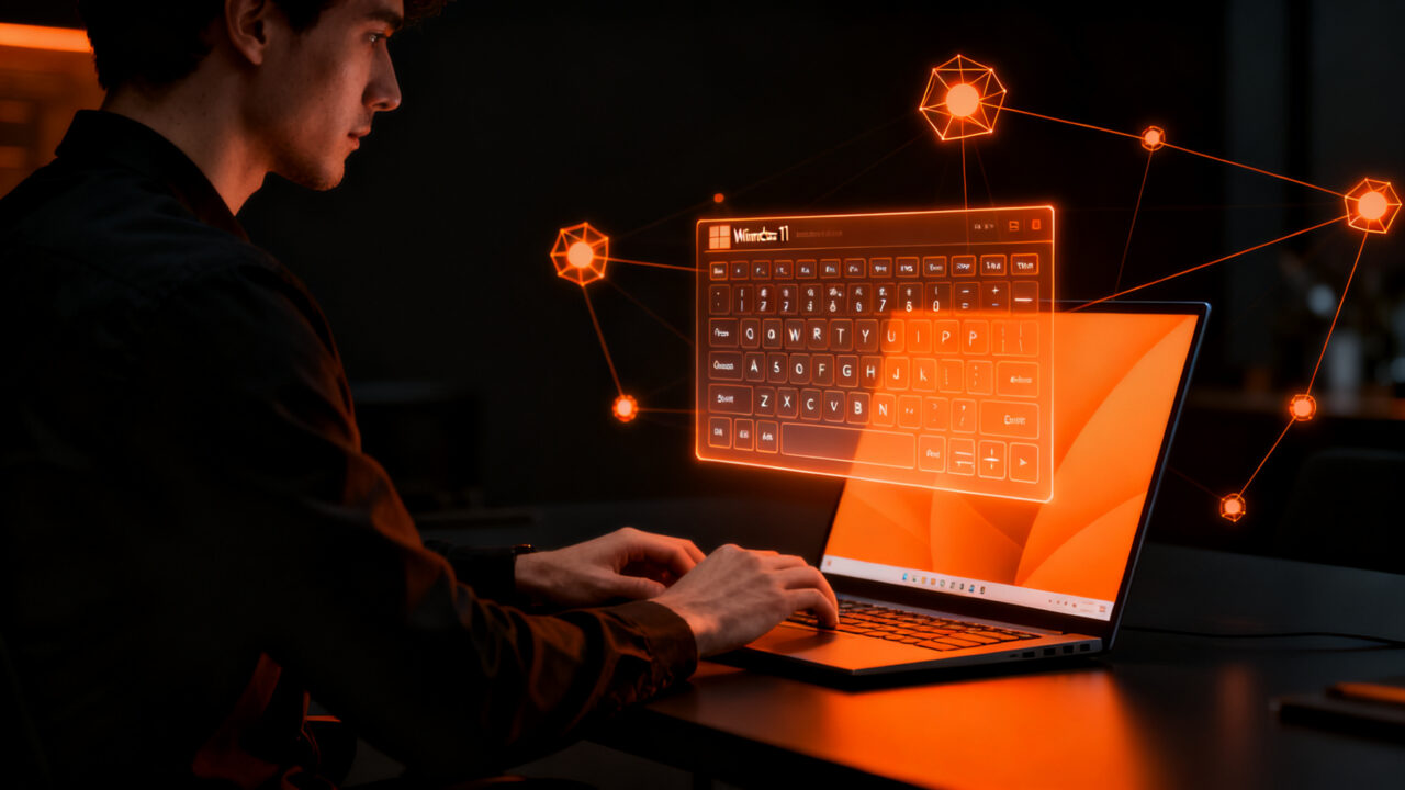 Usuario utilizando atajos de teclado en Windows 11 para mejorar la productividad con PowerToys.