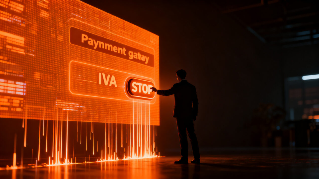 Ejecutivo fintech supervisando el cumplimiento tributario y pagos digitales en el sector de apuestas online.