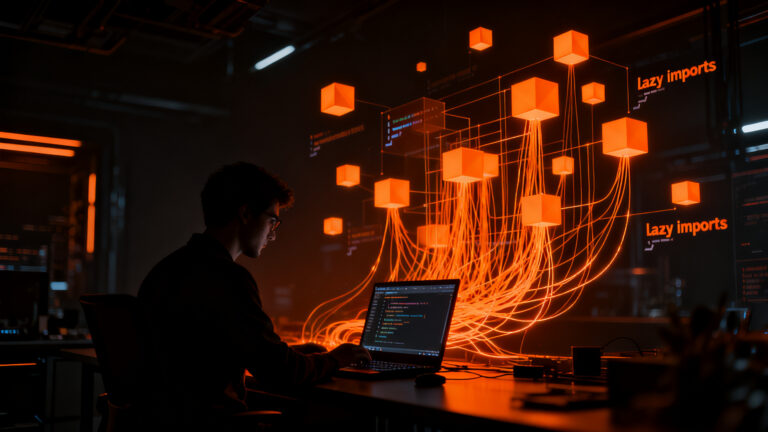 Desarrollador de software optimizando código Python 3.15 con herramientas de rendimiento y lazy imports para startups tecnológicas.