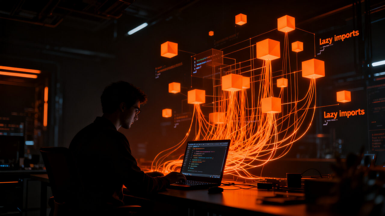 Desarrollador de software optimizando código Python 3.15 con herramientas de rendimiento y lazy imports para startups tecnológicas.