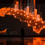 Mapa de calor tecnológico sobre República Dominicana representando el avance de la inteligencia artificial y la competitividad startup según el ILIA 2026 de la Cepal.