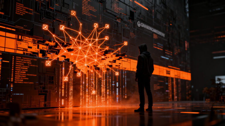 Agentes de IA y riesgos de ciberseguridad en infraestructuras gubernamentales, concepto de seguridad digital para startups.