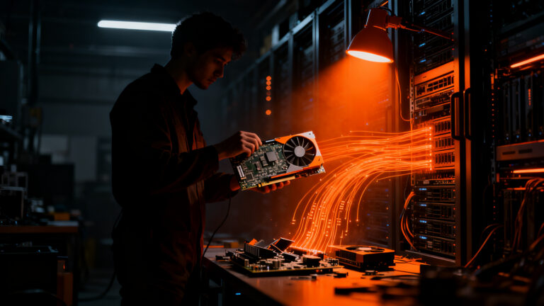 Desmantelamiento de GPUs RTX 5090 en China para servidores de inteligencia artificial y mercado negro de hardware.