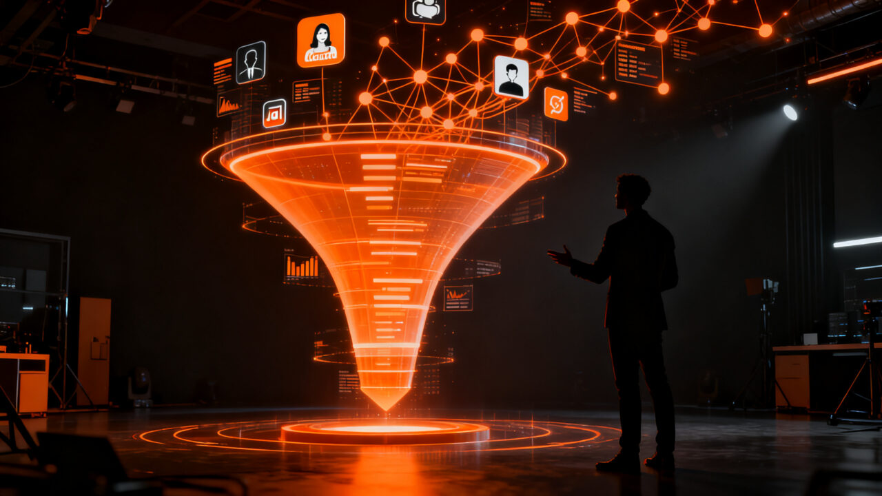 Estrategia de marketing full-funnel y performance para startups impulsada por creadores de contenido e IA.