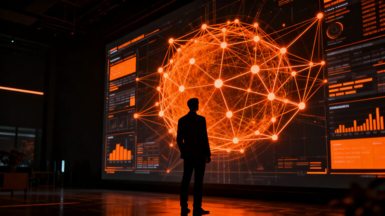 Agente de IA empresarial analizando grafos de conocimiento y datos complejos para evitar errores en decisiones de negocio según SAP.