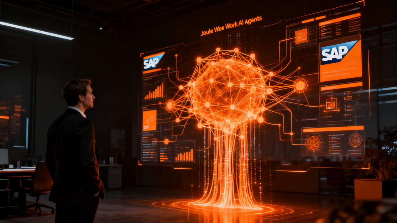 Agente de IA Joule Work de SAP automatizando flujos de trabajo empresariales para aumentar la productividad.