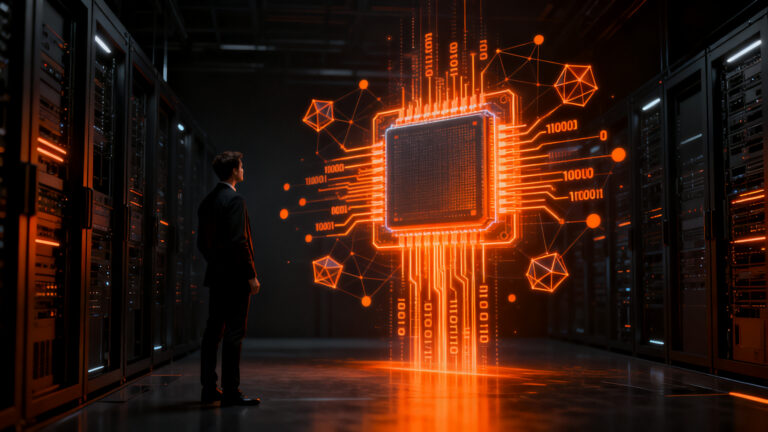 Agentes de IA comunicándose a través de la caché del CPU, representando los riesgos de seguridad y las capacidades emergentes en startups.