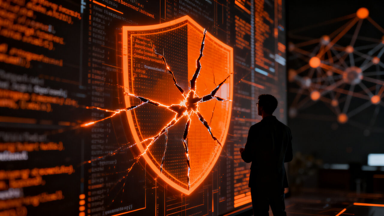 Investigador analizando vulnerabilidades en filtros de seguridad de modelos de IA, concepto de ciberseguridad en startups.